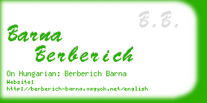 barna berberich business card